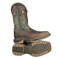 Bota Texana Masculina Durango Couro Red Dog Oliva Solado Diamond Jump Ref 2124007226DJX
