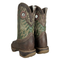 Bota Texana Masculina Durango Couro Red Dog Oliva Solado Diamond Jump Ref 2124007226DJX