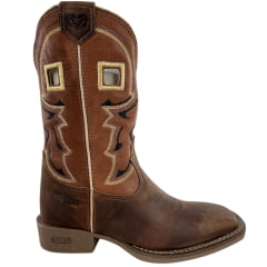 Bota Texana Masculina Durango Marrom Bordado Preto E Dourado Solado Gel