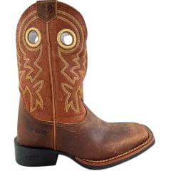 Bota Texana Masculina Durango Marrom Com Cano Bordado Amarelo