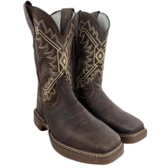 Bota Texana Masculina Durango Marrom Solado Desenhado Saloon White Mustang