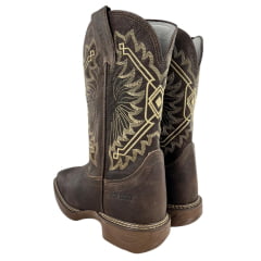 Bota Texana Masculina Durango Marrom Solado Desenhado Saloon White Mustang