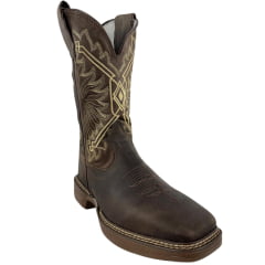 Bota Texana Masculina Durango Marrom Solado Desenhado Saloon White Mustang