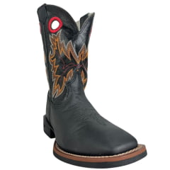 Bota Texana Masculina Durango Preta Cano Cinza Laranja