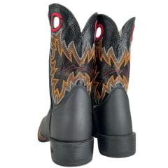 Bota Texana Masculina Durango Preta Cano Cinza Laranja