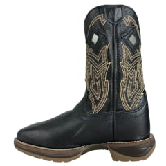 Bota Texana Masculina Durango Preta Com Bordado Marrom