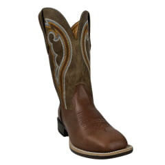 Bota Texana Masculina Goyazes Bico Quadrado Flex Couro Pull Up Brown/Dallas Bege REF: 226505 - CP