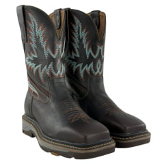 Bota Texana Masculina Goyazes Work Couro Bison Café/Waco Chocolate - REF: 257405-CK-01