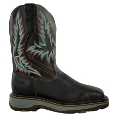 Bota Texana Masculina Goyazes Work Couro Bison Café/Waco Chocolate - REF: 257405-CK-01
