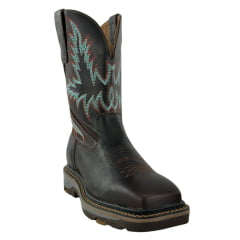 Bota Texana Masculina Goyazes Work Couro Bison Café/Waco Chocolate - REF: 257405-CK-01