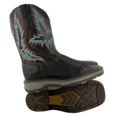 Bota Texana Masculina Goyazes Work Couro Bison Café/Waco Chocolate - REF: 257405-CK-01