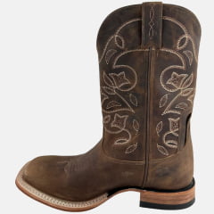 Bota Texana Masculina Goyazes Bico Quadrado Couro Dallas Moucha Mousse Ref: 263003-CC-01