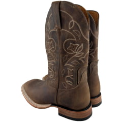 Bota Texana Masculina Goyazes Bico Quadrado Couro Dallas Moucha Mousse Ref: 263003-CC-01