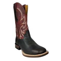 Bota Texana Masculina Goyazes Bico Quadrado Flex Couro Bison Café/Dallas Pinhão Ref.241503-CP