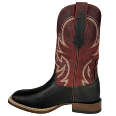 Bota Texana Masculina Goyazes Bico Quadrado Flex Couro Bison Café/Dallas Pinhão Ref.241503-CP