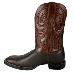 Bota Texana Masculina Goyazes Bico Quadrado Flex Couro Vernin Café/Pull Up Tan Ref.211505-CF