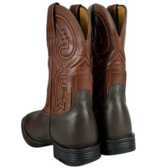 Bota Texana Masculina Goyazes Bico Quadrado Flex Couro Vernin Café/Pull Up Tan Ref.211505-CF