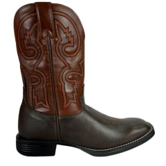 Bota Texana Masculina Goyazes Bico Quadrado Flex Couro Vernin Café/Pull Up Tan Ref.211505-CF