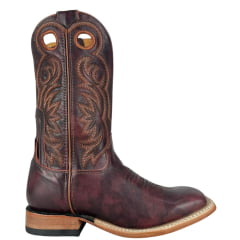 Bota Texana Masculina Goyazes Bico Quadrado Injetado Preto Couro Argentino Brown Ref:261505-CC-02