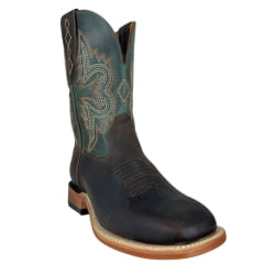 Bota Texana Masculina Goyazes Bico Quadrado Injetado Preto Couro Dallas Café Atlanta Mediterrâneo Ref:266501-CC