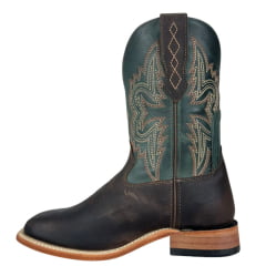Bota Texana Masculina Goyazes Bico Quadrado Injetado Preto Couro Dallas Café Atlanta Mediterrâneo Ref:266501-CC