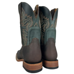 Bota Texana Masculina Goyazes Bico Quadrado Injetado Preto Couro Dallas Café Atlanta Mediterrâneo Ref:266501-CC