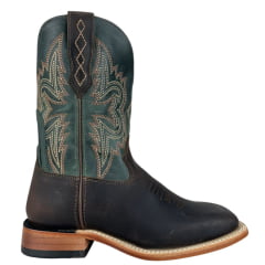 Bota Texana Masculina Goyazes Bico Quadrado Injetado Preto Couro Dallas Café Atlanta Mediterrâneo Ref:266501-CC