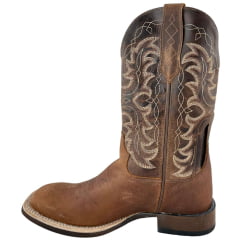 Bota Texana Masculina Goyazes Bico Quadrado Podium Café Couro Bison Ref:261506 - CP 05