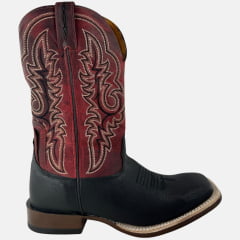 Bota Texana Masculina Goyazes Bico Quadrado Podium Café Bison Preto Ref:263004 -CP