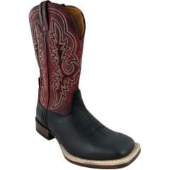 Bota Texana Masculina Goyazes Bico Quadrado Podium Café Bison Preto Ref:263004 -CP