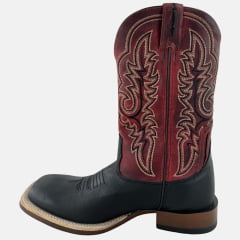 Bota Texana Masculina Goyazes Bico Quadrado Podium Café Bison Preto Ref:263004 -CP