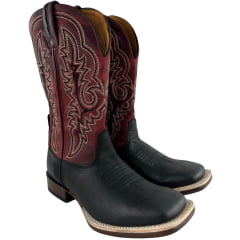 Bota Texana Masculina Goyazes Bico Quadrado Podium Café Bison Preto Ref:263004 -CP