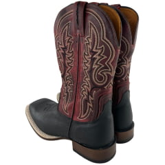 Bota Texana Masculina Goyazes Bico Quadrado Podium Café Bison Preto Ref:263004 -CP