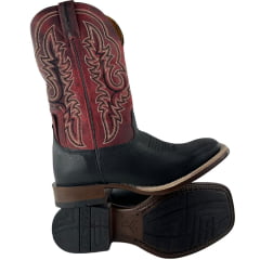 Bota Texana Masculina Goyazes Bico Quadrado Podium Café Bison Preto Ref:263004 -CP