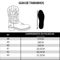 Bota Texana Masculina Goyazes Bico Quadrado Work Couro Dallas Café Com Frizo Laranja Bordado REF:247404-CK-05