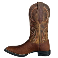 Bota Texana Masculina Goyazes Cabeça De Boi Brown Couro Dallas Furtacor - Ref:241503-CBF-06