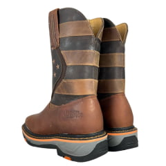 Bota Texana Masculina Goyazes Couro Dallas Terra/Dallas Café Bico Quadrado Work Ref:227401-CK