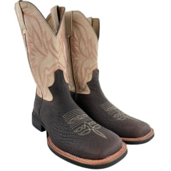 Bota Texana Masculina Jácomo Couro Cabeça De Boi Café Confort Deserto Ref: 40031/MQV