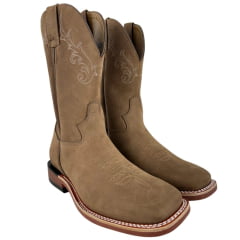 Bota Texana Masculina Jácomo Couro Hidro Chocolate Ref: 2591/DRBT