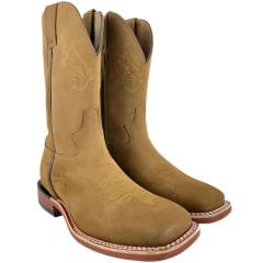 Bota Texana Masculina Jácomo Couro Hidro Coyote Ref: 2591/DRBT