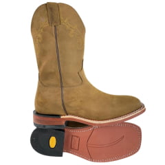 Bota Texana Masculina Jácomo Couro Hidro Coyote Ref: 2591/DRBT