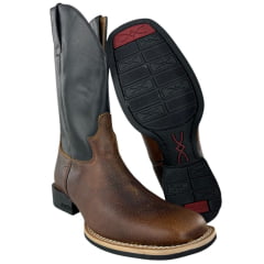 Bota Texana Masculina Jácomo Couro Relax Oil Café Cano Preto Ref: 2000/UM Bota Texana Masculina Jácomo Couro Relax Oil Café Cano Preto Ref: 2000/UM