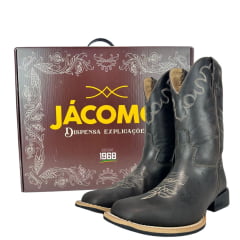 Bota Texana Masculina Jácomo Bico Quadrado Fossil Oil/Fossil Oil Café - REF:2341/UM