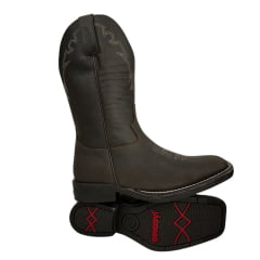 Bota Texana Masculina Jácomo Bico Quadrado Couro Crazy Havana Ref:2391/FXD