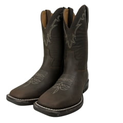 Bota Texana Masculina Jácomo Bico Quadrado Couro Crazy Havana Ref:2391/FXD