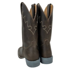 Bota Texana Masculina Jácomo Bico Quadrado Couro Fóssil Oil Café Ref.3121/UMG