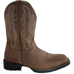 Bota Texana Masculina Jácomo Bico Quadrado Couro Mustang Sella Ref:40001/UMP