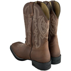 Bota Texana Masculina Jácomo Bico Quadrado Couro Mustang Sella Ref:40001/UMP
