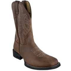 Bota Texana Masculina Jácomo Bico Quadrado Couro Mustang Sella Ref:40001/UMP