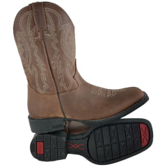 Bota Texana Masculina Jácomo Bico Quadrado Couro Mustang Sella Ref:40001/UMP
